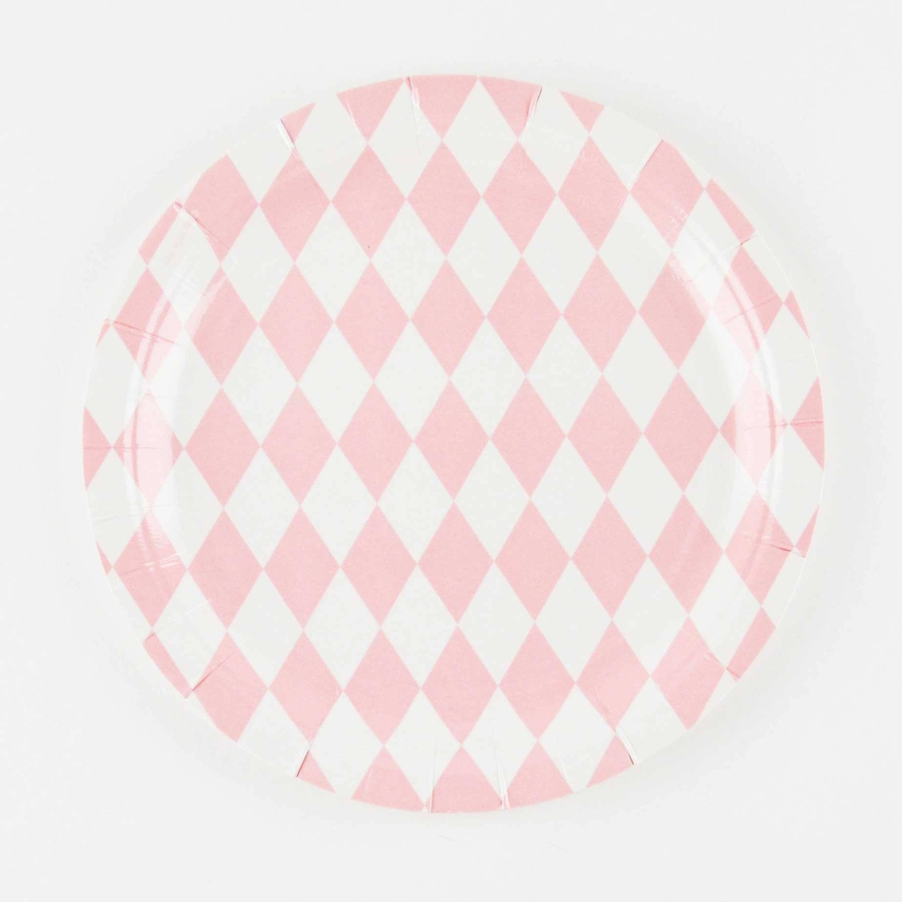 Platos rombos rosa / 8 uds. - La Fiesta de Olivia - 1