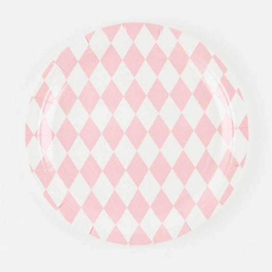 Platos rombos rosa / 8 uds. - La Fiesta de Olivia - 1