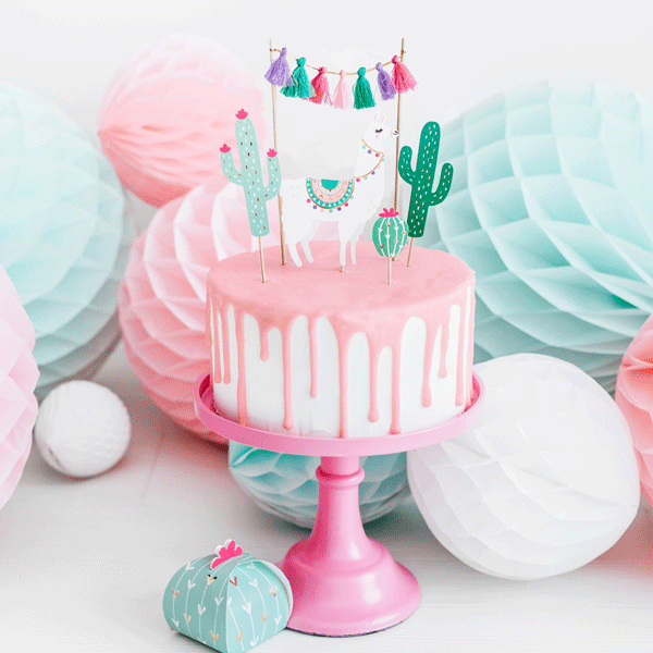 Toppers Llama pastel / 5 uds.