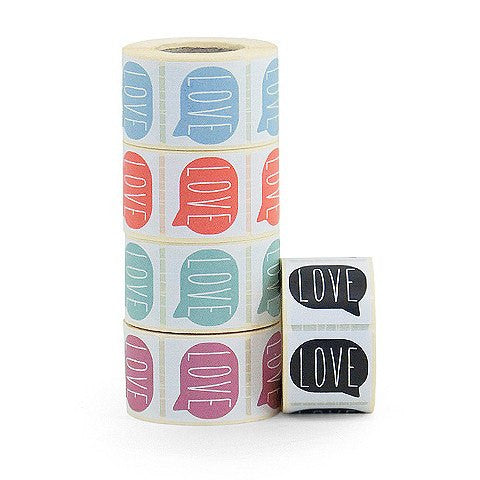 Pegatina cuadrado LOVE / 10 uds. - La Fiesta de Olivia - 1