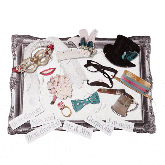 Kit Photo Booth Vintage Wedding / 20 Piezas