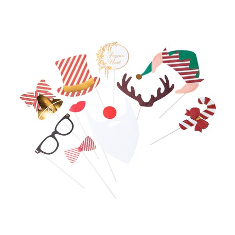 Kit Photo Booth Noel / 10 Piezas