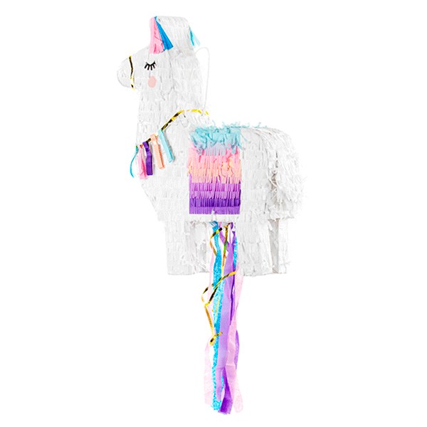 Piñata llama colores pastel