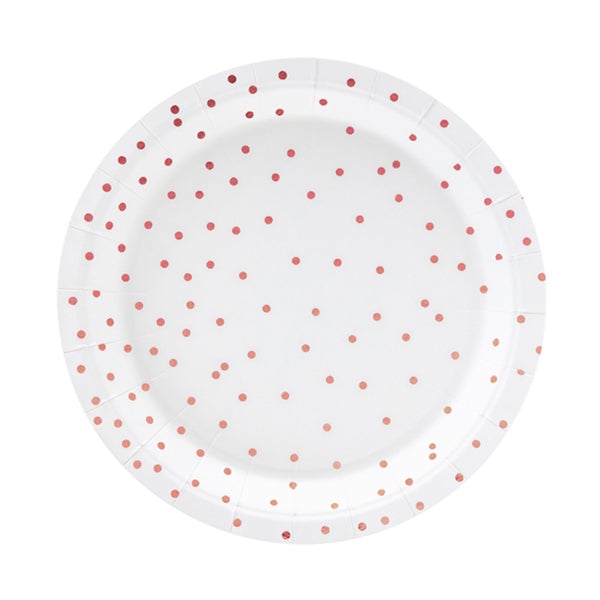 Plato blanco topo mini oro rosa / 6 uds.