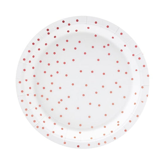 Plato blanco topo mini oro rosa / 6 uds.