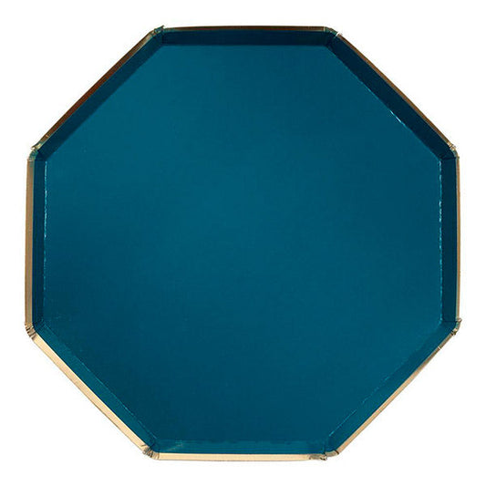 Plato octogonal verde tilo / 8 uds.
