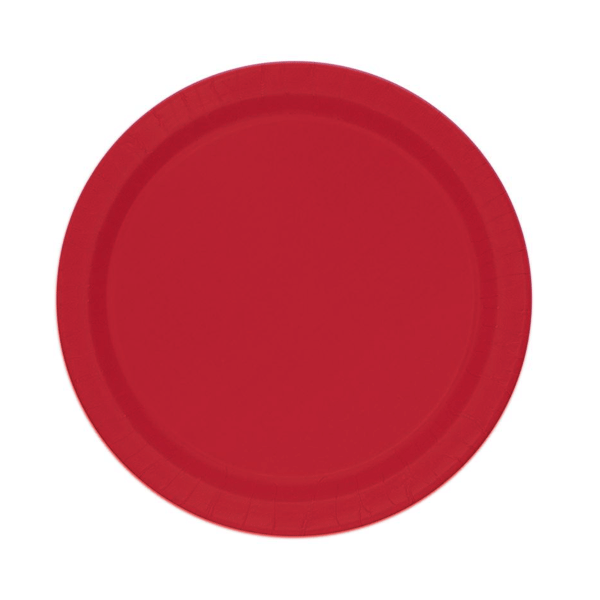 Plato basic rojo / 16 uds.