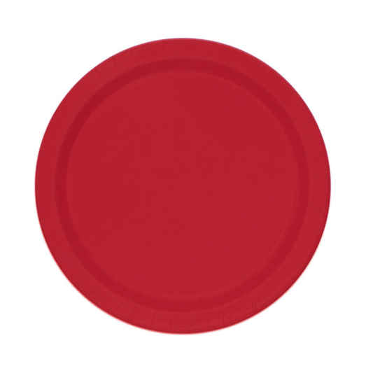 Plato basic rojo / 16 uds.
