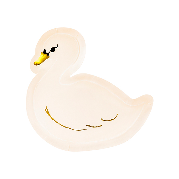 Platos Cisne troquelados / 6 uds.