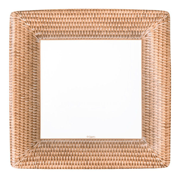 Platos cuadrado rattan  / 8 uds.