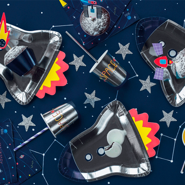 Plato cohete espacial / 6 uds
