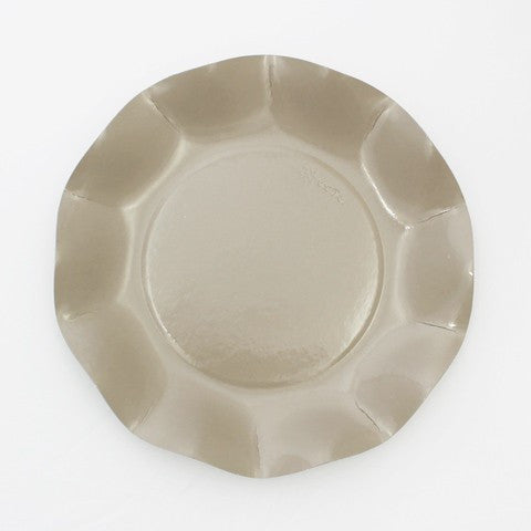 Plato gris piedra ondas / 10 uds. - La Fiesta de Olivia