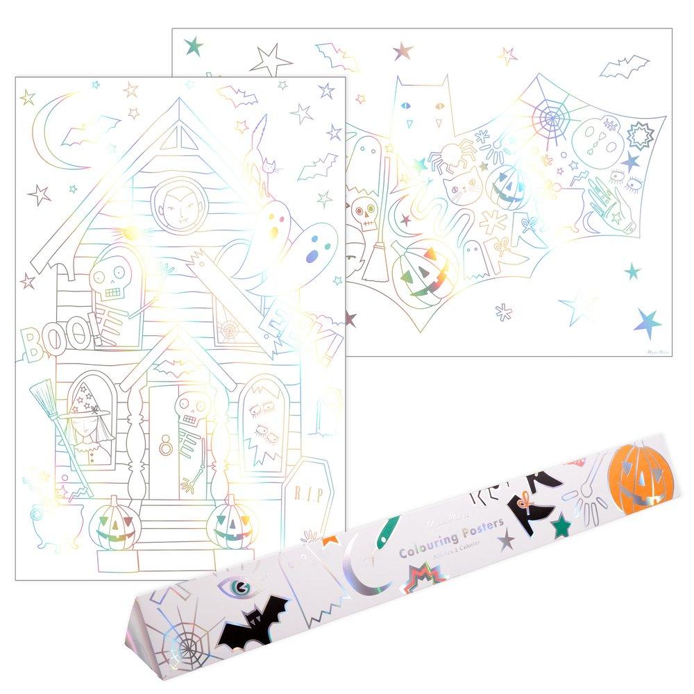 Poster para colorear Halloween / 2 uds.