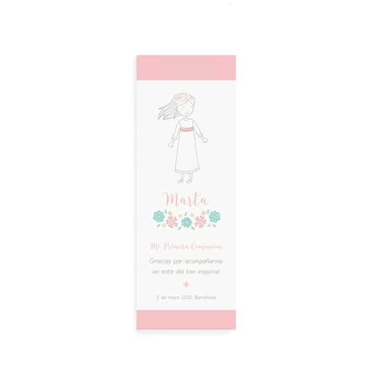 Punto de libro niña feliz