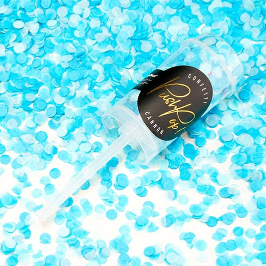 Push pop confeti azul