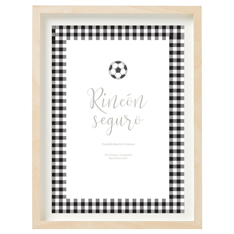 Cartel Rincón seguro personalizado Fútbol Vintage