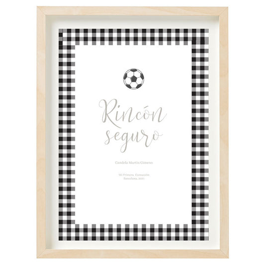 Cartel Rincón seguro personalizado Fútbol Vintage