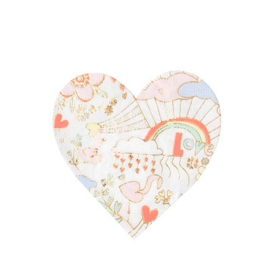 Servilletas corazón estampado Pop / 20 uds.