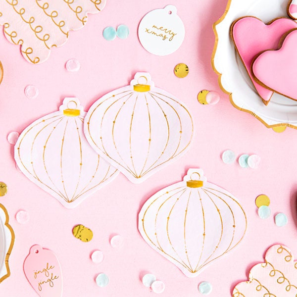 Servilleta bola de navidad rosa / 20 uds.