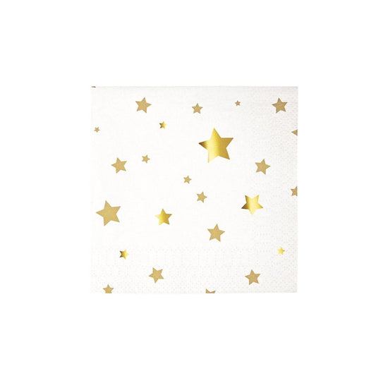 Servilletas estrellas dorado / 16 uds.