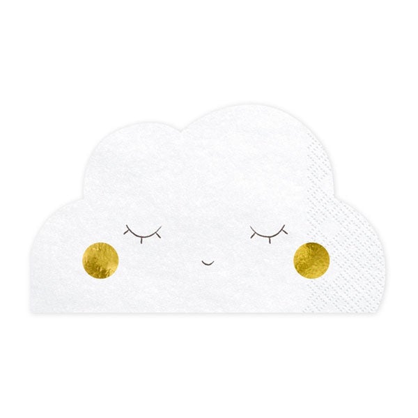 Servilletas nubes detalle foil / 20 uds.