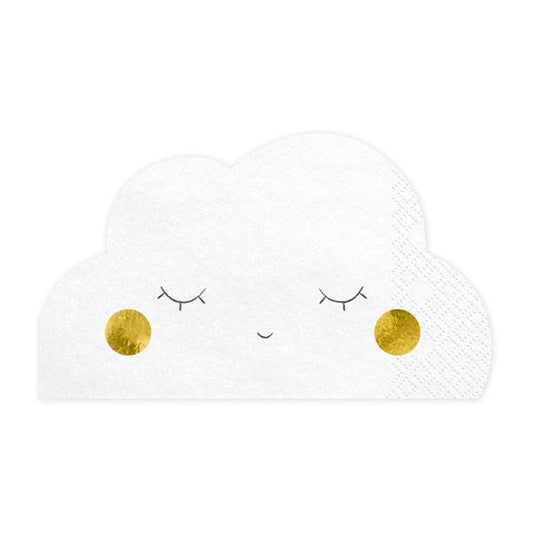 Servilletas nubes detalle foil / 20 uds.