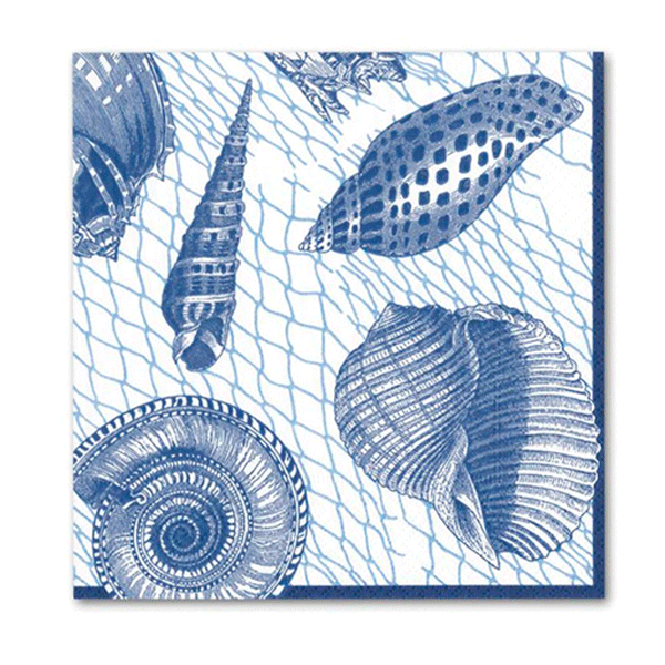 Servilletas caracolas y red azules/ 20 uds.