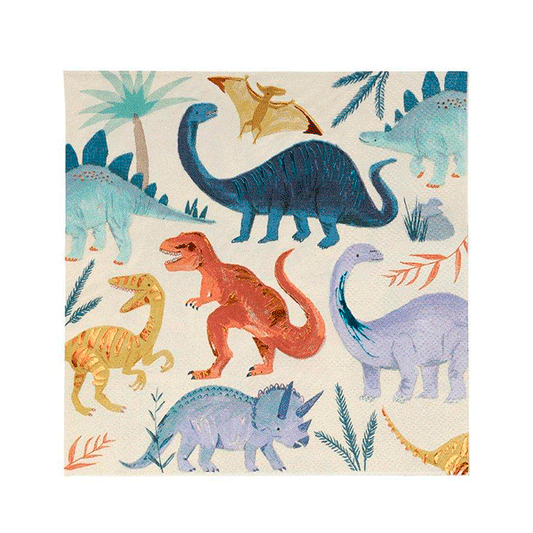 Servilleta dinosaurio vintage Lunch / 16 uds.