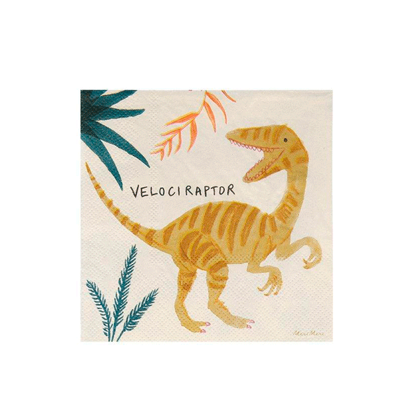 Servilleta Cocktail Mix dinosaurio vintage / 16 uds.