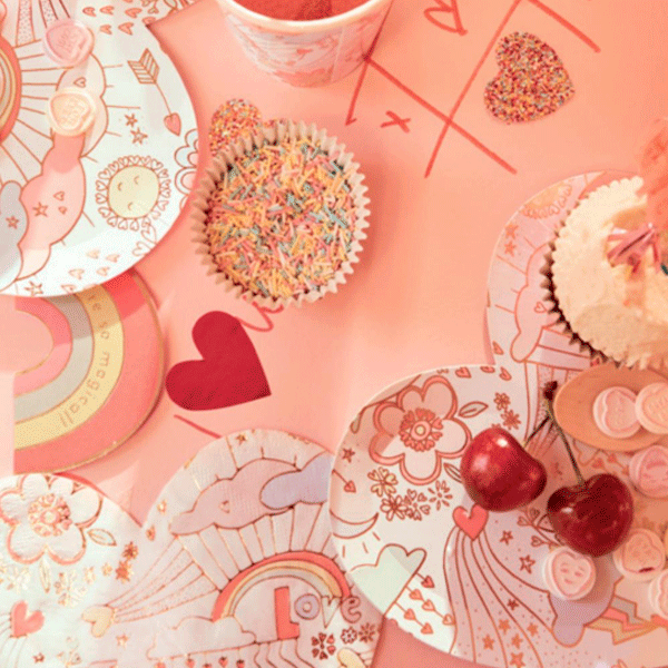 Servilletas corazón estampado Pop / 20 uds.