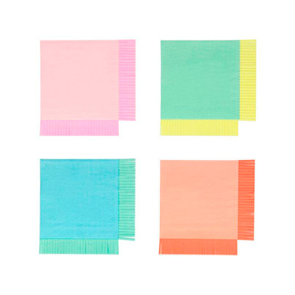 Mix servilletas de colores y borde Neon / 20 uds.
