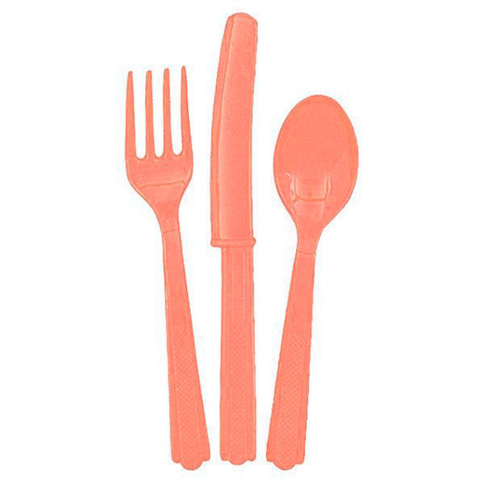 Set cubiertos coral / 18 uds.