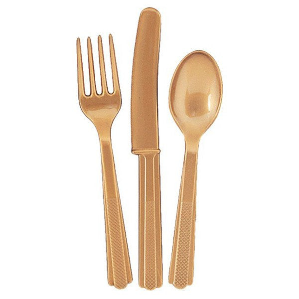 Set cubiertos dorado / 18 uds. - La Fiesta de Olivia