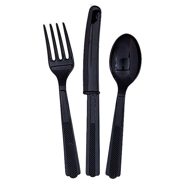 Set cubiertos negro / 18 uds. - La Fiesta de Olivia