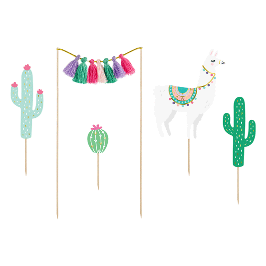 Toppers Llama pastel / 5 uds.