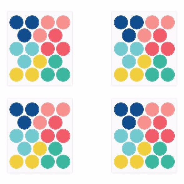 Adhesivos dots multicolor / 72 uds.