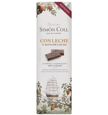 Tableta individual chocolate con leche 60% cacao