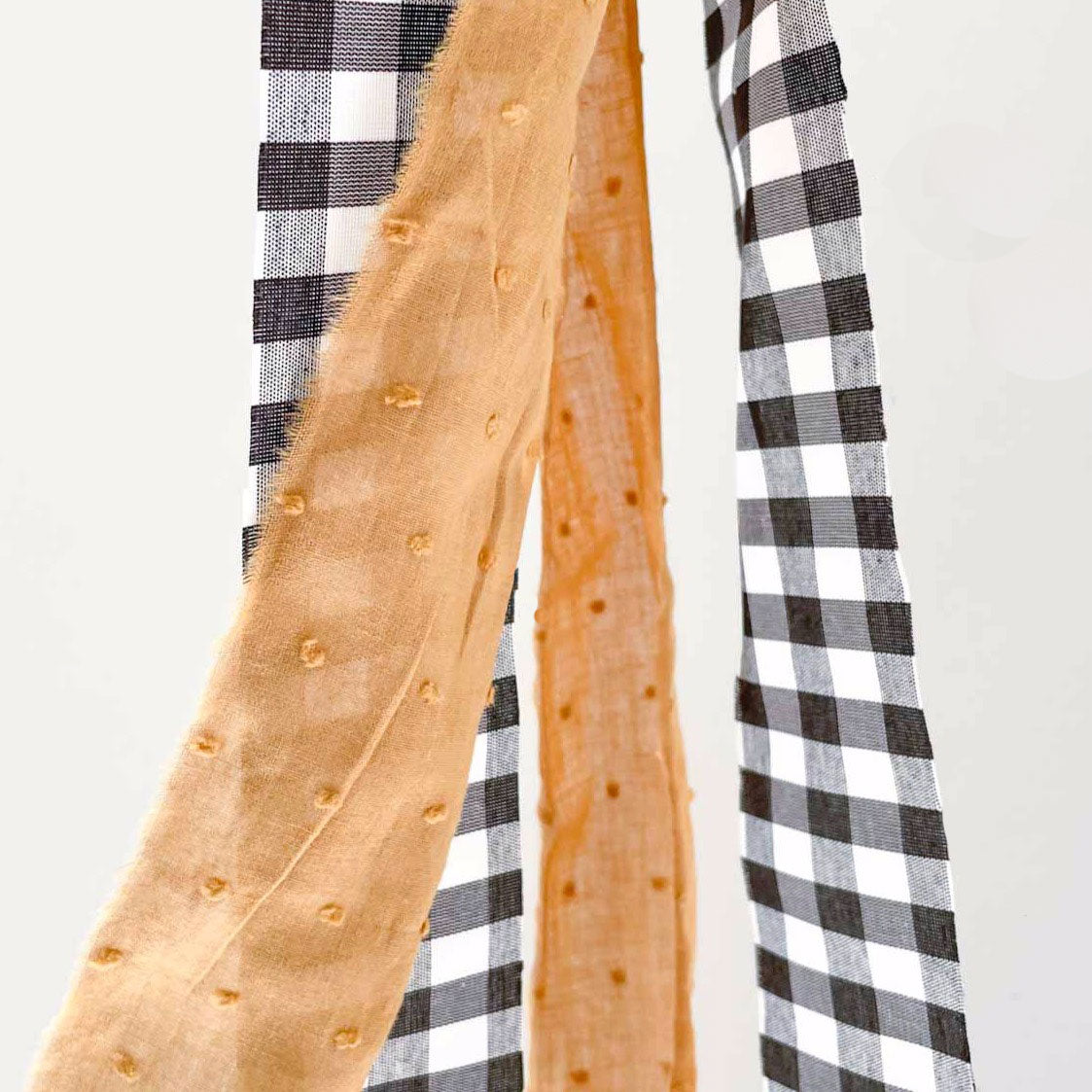 Kit DIY Globo L decorado TELA Vichy y Mostaza