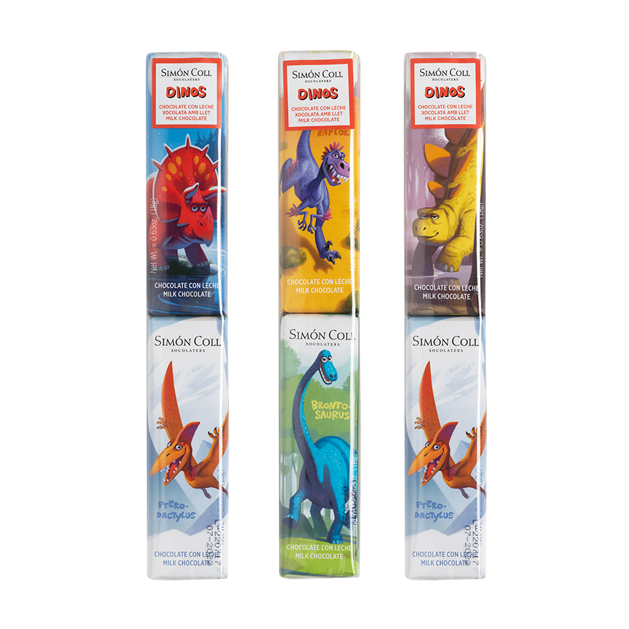 Chocolatina de chocolate con leche dinosaurio