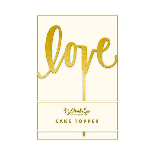 Topper pastel dorado espejo Love