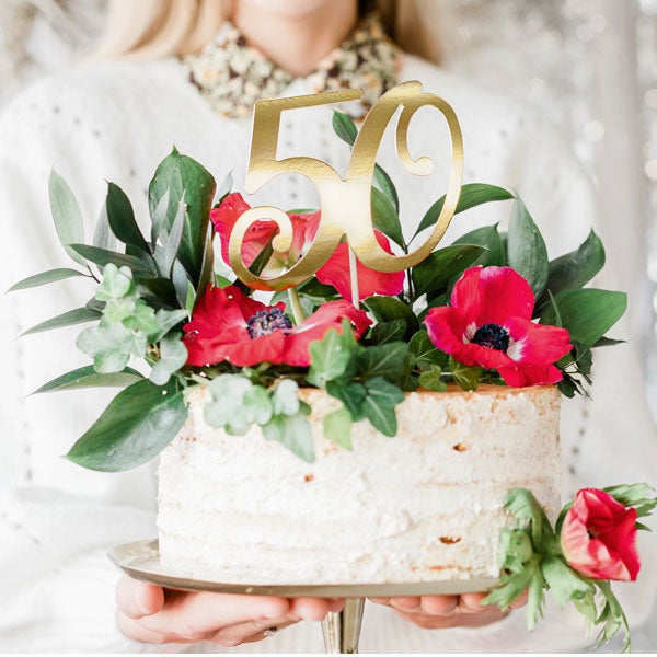 Topper pastel dorado 50