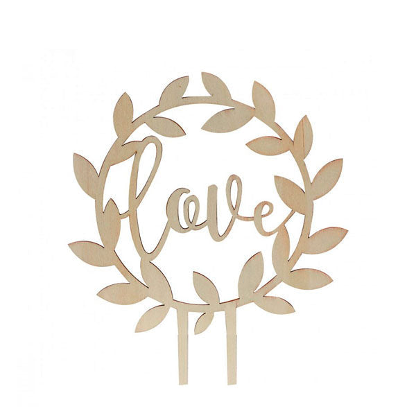 Topper pastel boda corona Love