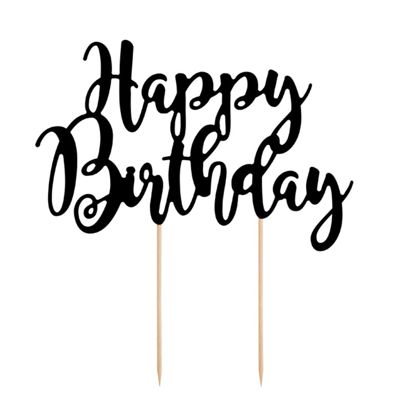 Topper pastel Happy Birthday negro