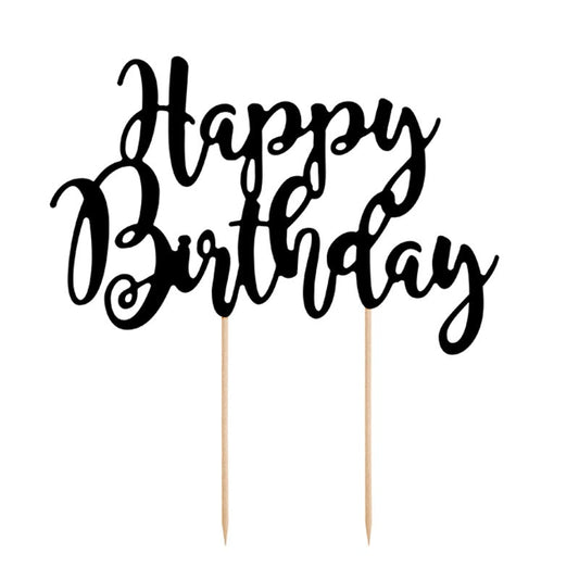 Topper pastel Happy Birthday negro
