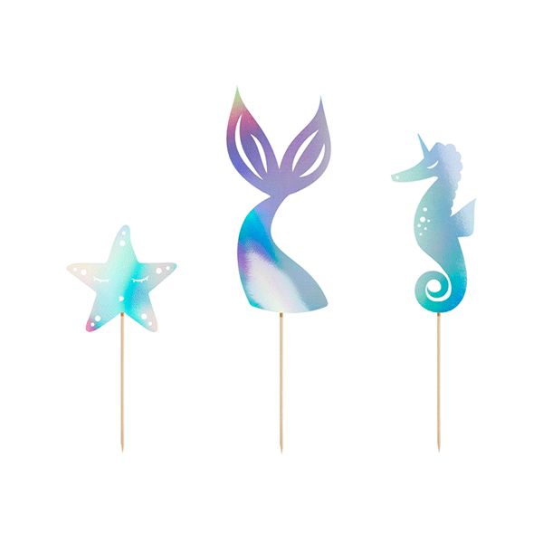 Decoración pastel sirena iridiscente