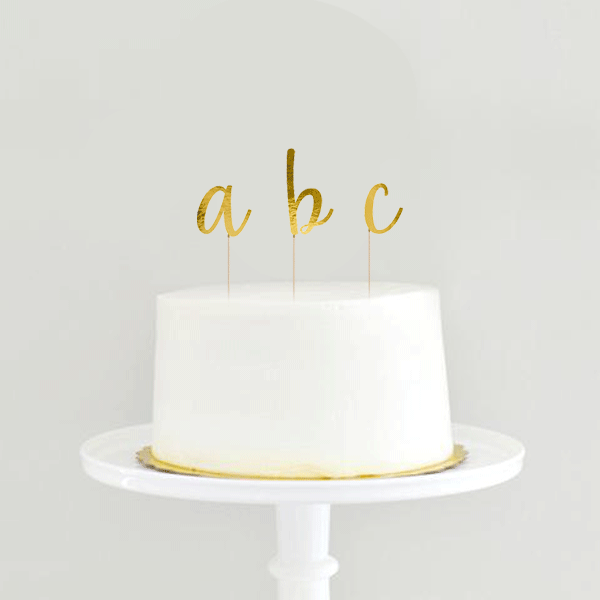 Topper pastel alfabeto dorado