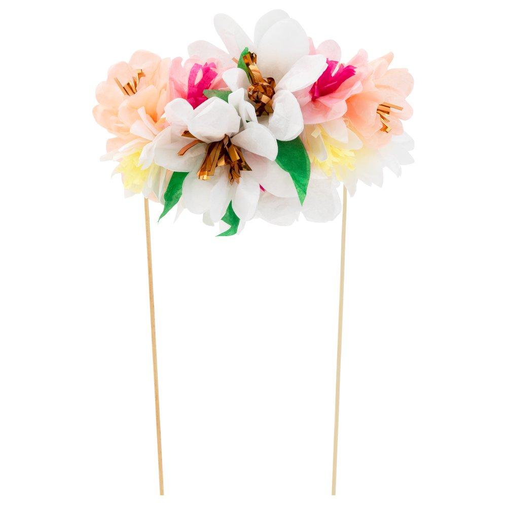 Cake topper bouquet flores