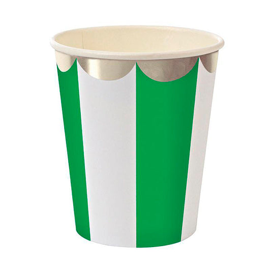 Vasos Toot Sweet verde y plata / 8 uds.