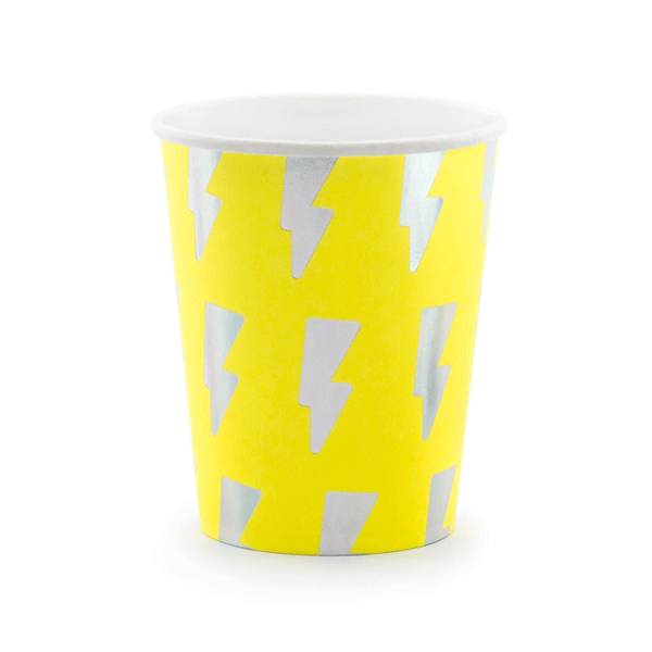 Vaso amarillo rayo iridiscente / 6 uds.