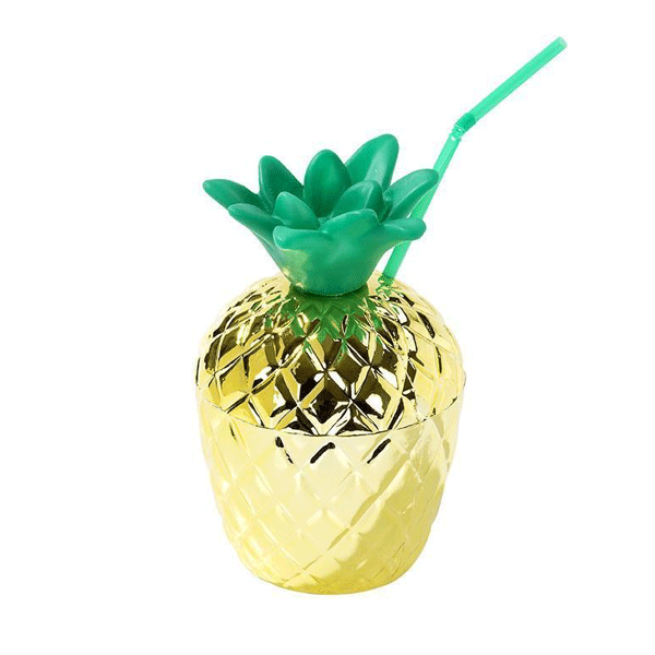 Vaso piña dorada